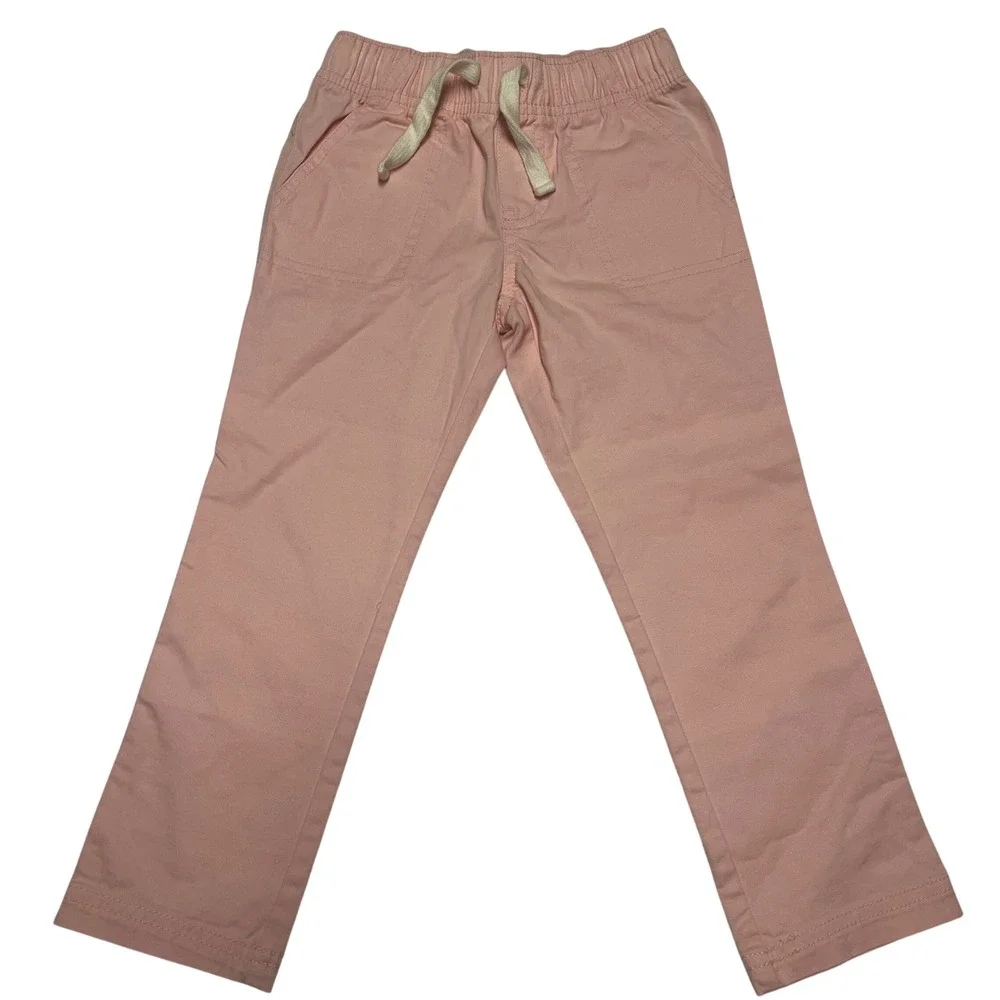 Cat & Jack Kids Pink Elastic Waist Chino Pants Straight Leg Size 4T